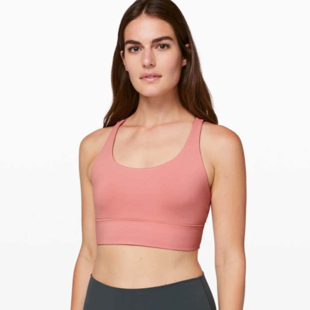 Lululemon light pink longline energy bra. EUC